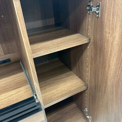 ★リユースのサカイ高崎店★TJ13722  レンジ台 茶 H90.5×D45×W90 クリーニング済みの画像