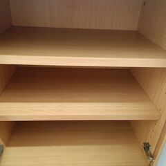 ★ジモティ割あり★  レンジ台 ナチュラル H83×D43×W59.5 クリーニング済み TK7759の画像