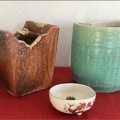 花器　華道　茶道　陶芸品　陶器　4点セット　生け花の画像