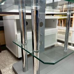 ★リユースのサカイ高崎店★TJ13731  ガラステレビ台  H45×D40×W80 クリーニング済みの画像