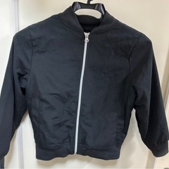 リボン ブラック 裏起毛 ジャンパー 140cm キッズ 女の子 アウター コートの画像