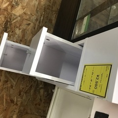 ジャングルジャングル貝塚店　サイドラックトイレラック　ニトリ　白　ホワイト　木　引き出しタイプ　コンパクト　棚　　高さ調節　キャスター付き　中古　貝塚市　二色浜の画像