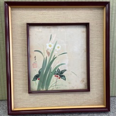 【古民家品】和風の肉筆画４点まとめ売り（額装品）の画像