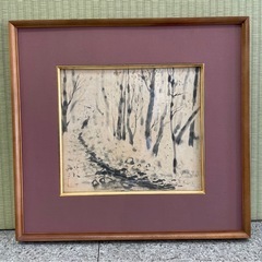 【古民家品】和風の肉筆画４点まとめ売り（額装品）の画像