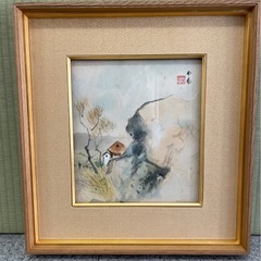 【古民家品】和風の肉筆画４点まとめ売り（額装品）の画像