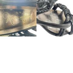 KANEMATSU カネマツ パンプス レザー/レース ブラック レディース 23【古着】【中古】の画像