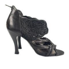 KANEMATSU カネマツ パンプス レザー/レース ブラック レディース 23【古着】【中古】の画像