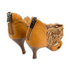 KANEMATSU カネマツ パンプス レザー/レース イエロー レディース 23【古着】【中古】の画像