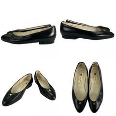 courreges クレージュ パンプス レザー ブラック レディース 4.5【古着】【中古】の画像