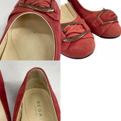 REGAL リーガル パンプス スウェード レッド レディース 23【古着】【中古】の画像