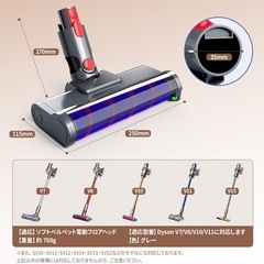 Dyson掃除機交換ヘッドV78101115/SV101112141522 【互換品】の画像