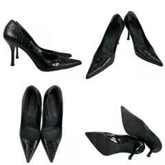 DIANA ダイアナ その他 パンプス レザー ブラック レディース 24.5【古着】【中古】の画像