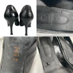 DIANA ダイアナ その他 パンプス レザー ブラック レディース 24.5【古着】【中古】の画像
