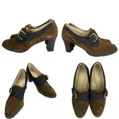 美品 REGAL リーガル 無地 パンプス スウェード ブラウン レディース 23【古着】【中古】の画像