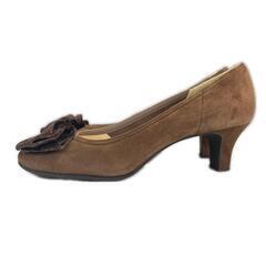 REGAL リーガル リボン パンプス スウェード ブラウン レディース 23【古着】【中古】の画像