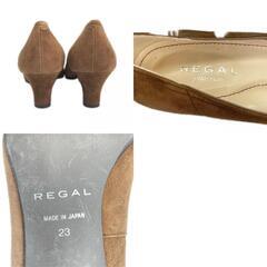 REGAL リーガル リボン パンプス スウェード ブラウン レディース 23【古着】【中古】の画像