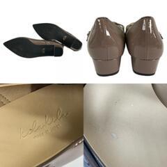 Sparkling キラキラ 無地 パンプス エナメル ブラウン レディース 25【古着】【中古】の画像