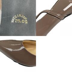 Sparkling キラキラ 無地 パンプス エナメル ブラウン レディース 25【古着】【中古】の画像