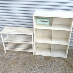 無料配達します🚚白系まとめて💖兼用脚立💖ニトリレンジボード💖PCデスク💖ラック💖の画像