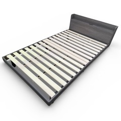 美品 ニトリ マットレス付き セミダブルベッドフレーム コンセント付きの画像