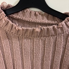 GRL グレイル ダメージ加工 ニット ピンク フリーサイズの画像