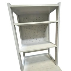 【ジ1219-20】中古美品‼️木製 収納棚／シェルフ 引き出し付き ホワイト系 サイズ約40×62×182(cm)の画像
