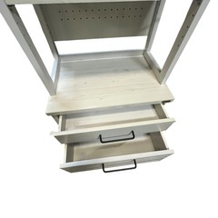 【ジ1219-20】中古美品‼️木製 収納棚／シェルフ 引き出し付き ホワイト系 サイズ約40×62×182(cm)の画像