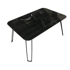 【ジ1219-22】作業用テーブルに最適‼️ 木目調 鏡面  ブラック 折りたたみテーブルの画像