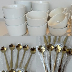 週末限定お値下げ！【未使用品有】花柄　カフェ　喫茶店　業務用　飲食店　アンティーク　昭和　レトロ　お皿　セット　カップ&ソーサー　ティーカップ　マグカップ　食器　グラス　プレート　韓国インテリアの画像