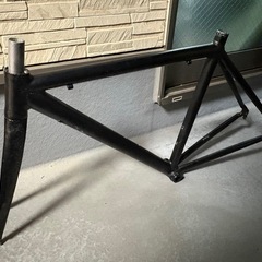 ジャンク ロードバイク フレーム ブラック BB付きの画像