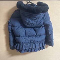 mezzo piano メゾピアノ フリルショートダウン入りブルゾン ネイビーの画像