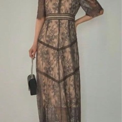 ドリードール ショルダーギャザーラッセルレースワンピース M 結婚式の画像