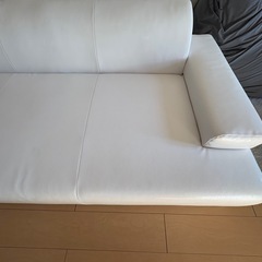 3人掛け　ソファー　人工革　ローソファーの画像