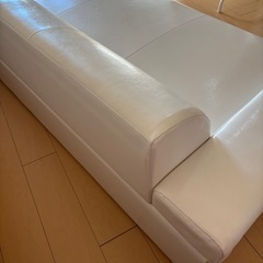 3人掛け　ソファー　人工革　ローソファーの画像