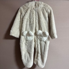 【メゾピアノ】 大人気 耳付フリース カバーオール アウター フェイクファーの画像