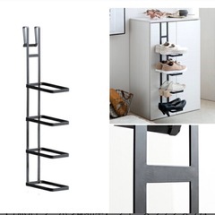 シューズラック スリム おしゃれ 省スペース 下駄箱 玄関収納 狭い 玄関 靴 扉 引っ掛け式 吊り下げ 
の画像