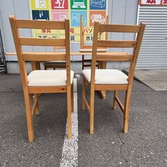 ニトリ ダイニングテーブル、イケア チェア 5点セットの画像