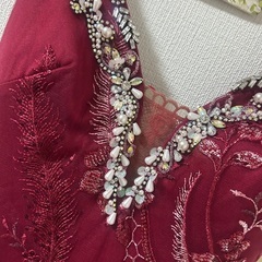 キャバ嬢ロングラインストーンドレスSサイズの画像