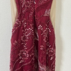 キャバ嬢ロングラインストーンドレスSサイズの画像