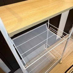 ニトリ キャスター付きキッチンワゴンの画像