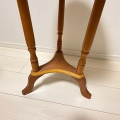 木製 丸型 サイドテーブル／花台（直径40cm・高さ60cm）の画像