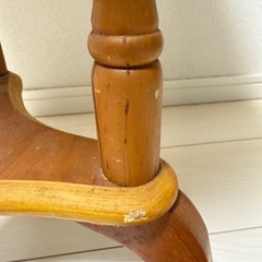 木製 丸型 サイドテーブル／花台（直径40cm・高さ60cm）の画像