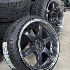 18インチ タイヤホイールセット 215/35R18 バリ溝 の画像