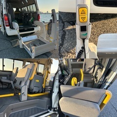 トヨタハイエースバン 福祉車両の中古車ウェルキャブ車 🔹Aタイプルーフサイドウインドゥ 🔹電動パワーゲート 🔹 パワースライドドア 🔹 パワーサイドステップ 🔹🔹タクシーメーター 🔹定員　9人 ETCの画像