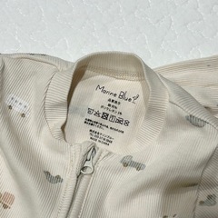 【2枚セット】マリンブルー長袖ダブルジップロンパース60-70サイズの画像