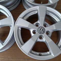★美品★VW ポロ【富山】正規代理店 VW オプション 14インチ PCD100 中古４本 VW 車検対応 ポロ インチダウン アウディフォルクス ワーゲンの画像