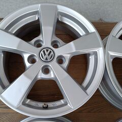 ★美品★VW ポロ【富山】正規代理店 VW オプション 14インチ PCD100 中古４本 VW 車検対応 ポロ インチダウン アウディフォルクス ワーゲンの画像