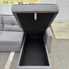 YAMADA ヤマダ 布張り左カウチソファベッド YCS150008GY グレーの画像