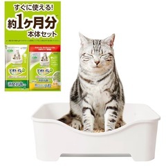 キャットタワー（ハンモック付き）／新品キャリー／デオトイレ新品（専用砂・専用シート）／フード、おもちゃ等 の画像