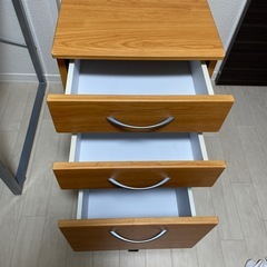 机　パソコンデスク　 椅子　袖机　３点セットの画像